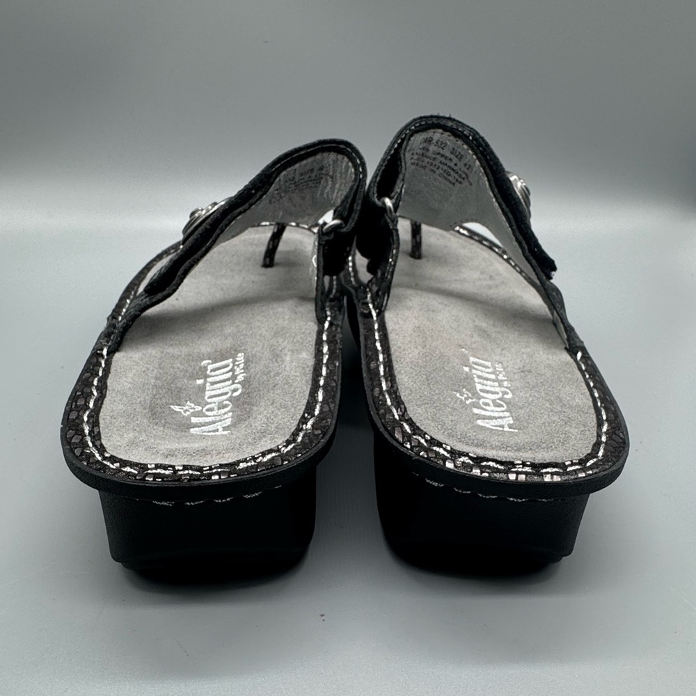 Alegria Carina Pewter Dazzler Thong Toe Post Sandals sz 42 Womans US 11 Org $110 - Picture 5 of 7